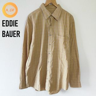 エディーバウアー(Eddie Bauer)のEDDIE BAUER 長袖シャツ チェック柄 ベージュ系　L(シャツ)