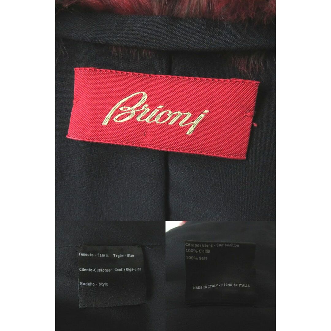 Brioni(ブリオーニ)の極美品◎伊製 Brioni ブリオーニ レディース チンチラファー ジャケット／コート レッド×グレー×ブラック 約M～L ガーメント付き 毛皮 レディースのジャケット/アウター(その他)の商品写真