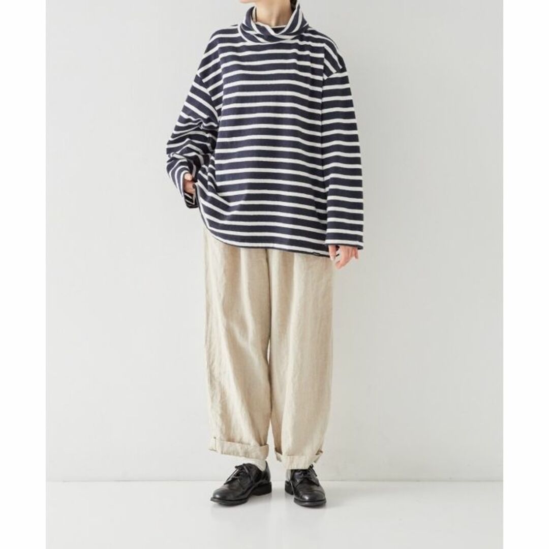 nest Robe(ネストローブ)の美品23AW nest robe CONFECT ボーダーTシャツ 紺216O▲ メンズのトップス(Tシャツ/カットソー(七分/長袖))の商品写真