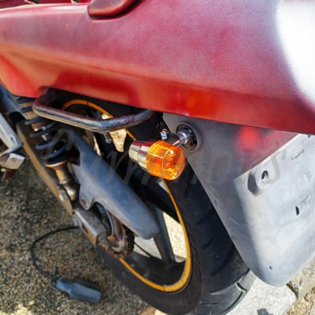 K メッキ ヨーロピアン② ヨーロピウインカー オレンジレンズ 2個セット 自動車/バイクのバイク(パーツ)の商品写真