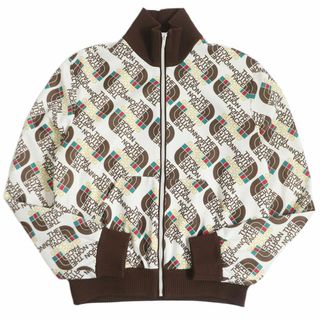 未使用品□GUCCI×THE NORTH FACE 651321 グッチ ザ・ノースフェイス ロゴ総柄 ZIPUP トラックジャケット/ジャージ 白系 S 伊製 正規品