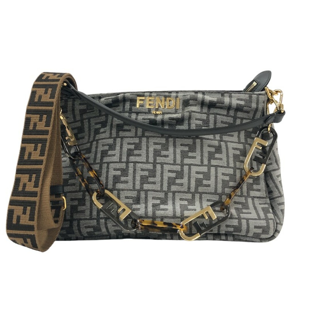 FENDI(フェンディ)の　フェンディ FENDI オーロックジップショルダーバック 8BR805 グレー ファブリック レディース ショルダーバッグ レディースのバッグ(ショルダーバッグ)の商品写真