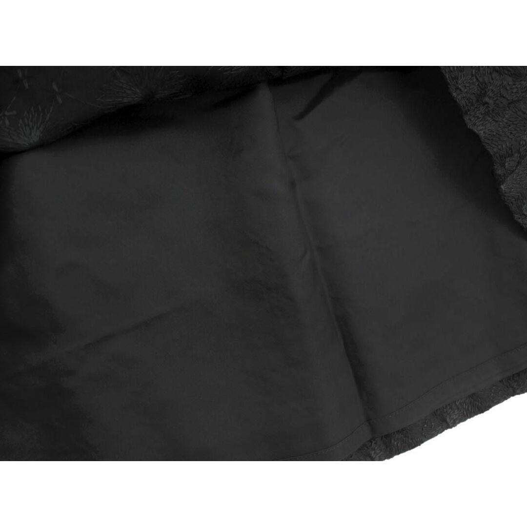 Paul Smith(ポールスミス)のPaul Stuart ポールスチュアート 刺繍 タック Aライン 台形 スカート size8/黒 ■■ レディース レディースのスカート(ロングスカート)の商品写真