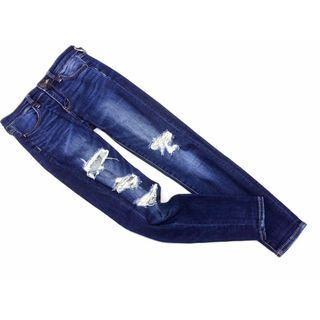 アメリカンイーグル(American Eagle)のAMERICAN EAGLE アメリカンイーグル ダメージ加工 ストレッチ デニムパンツ size34/インディゴ ■■ レディース(デニム/ジーンズ)