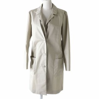 ジルサンダー(Jil Sander)の美品◎正規品 イタリア製 JIL SANDER ジルサンダー レディース レイヤード風カラー スプリングコート ライトベージュ系 36 シンプル◎(スプリングコート)