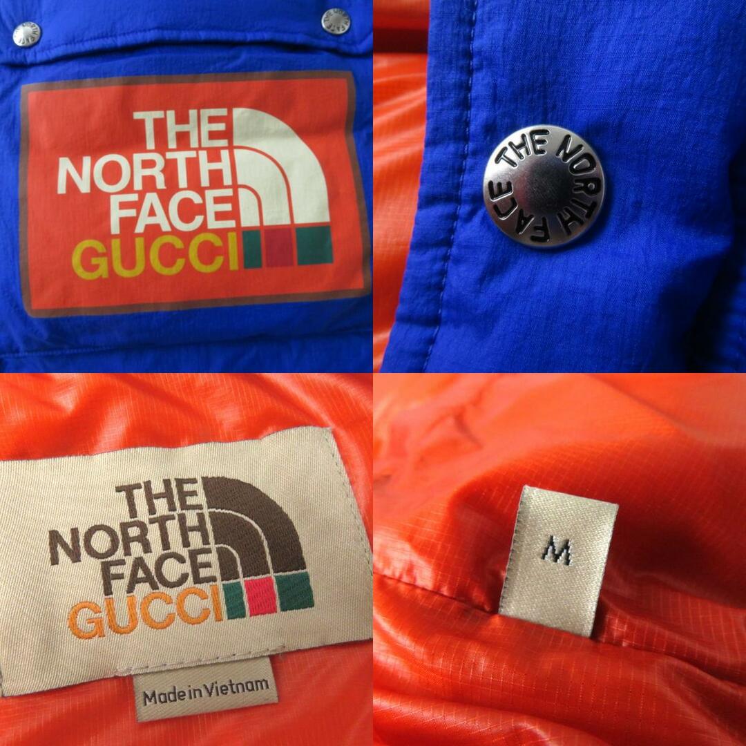 Gucci(グッチ)の極美品◎正規品 GUCCI グッチ×THE NORTH FACE ザノースフェース 663735 フード付 ダウンジャケット／パデッドジャケット 青×オレンジ M レディースのジャケット/アウター(ダウンジャケット)の商品写真