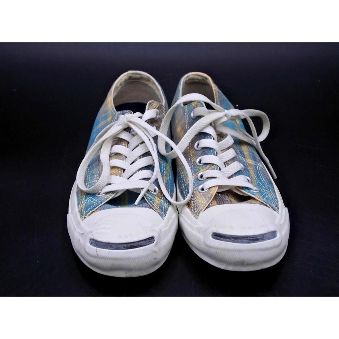 CONVERSE(コンバース)のCONVERSE コンバース ジャックパーセル チェック ローカット スニーカー size23.5ｃｍ/ベージュｘ青 ■■ レディース レディースの靴/シューズ(スニーカー)の商品写真