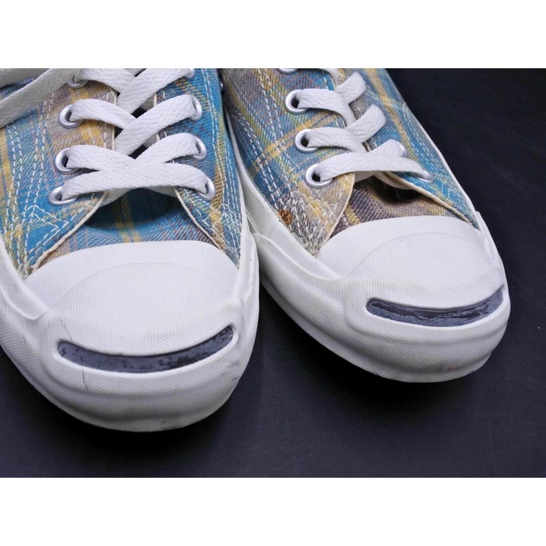 CONVERSE(コンバース)のCONVERSE コンバース ジャックパーセル チェック ローカット スニーカー size23.5ｃｍ/ベージュｘ青 ■■ レディース レディースの靴/シューズ(スニーカー)の商品写真