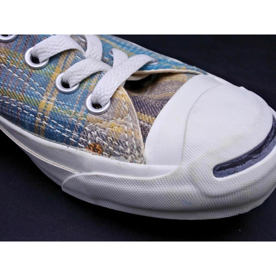 CONVERSE(コンバース)のCONVERSE コンバース ジャックパーセル チェック ローカット スニーカー size23.5ｃｍ/ベージュｘ青 ■■ レディース レディースの靴/シューズ(スニーカー)の商品写真