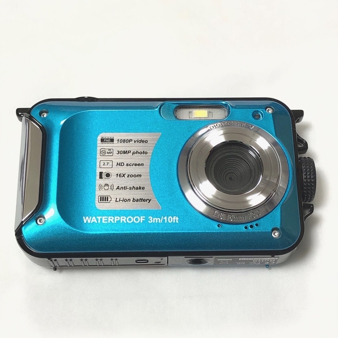 水中カメラ 防水デジカメ 1080P 3メートル防水 動画 写真 連続撮影 軽量 スマホ/家電/カメラのカメラ(コンパクトデジタルカメラ)の商品写真