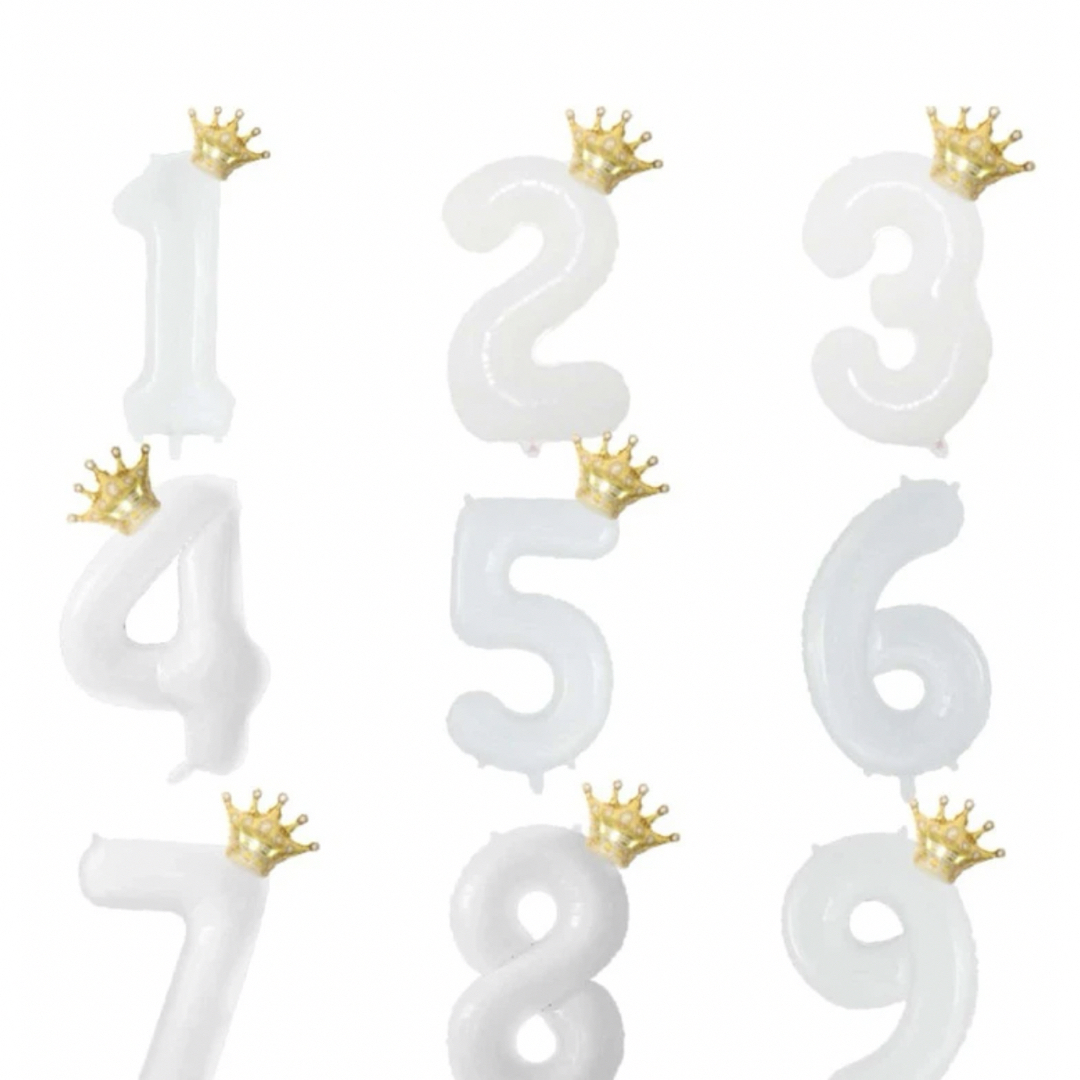 数字バルーン　王冠付き　誕生日　お祝い　バルーン1 キッズ/ベビー/マタニティのメモリアル/セレモニー用品(その他)の商品写真