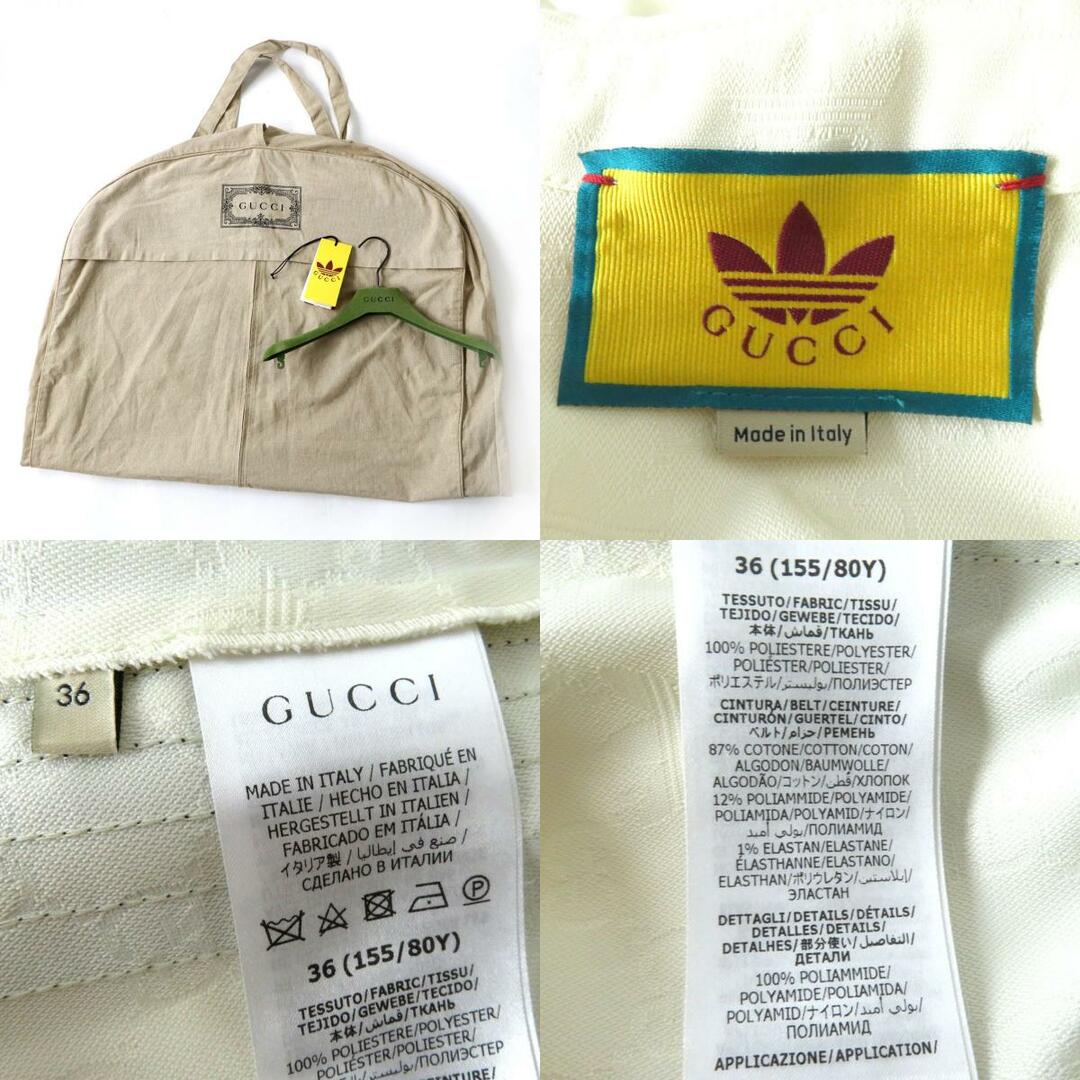 Gucci(グッチ)の未使用品◎正規品 伊製 グッチ アディダス コラボ 703000 レディース ショートジャンプスーツ  ホワイト×シェリーライン 36 定価363000円 レディースのレディース その他(その他)の商品写真