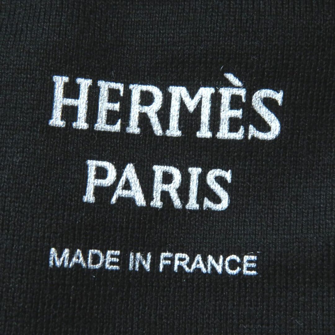 Hermes(エルメス)の未使用品◎正規品 フランス製 HERMES エルメス 21SS クロシェット刺繍 ポケット付き 半袖 Tシャツワンピース／ドレス ブラック 36 可愛い♪ レディースのワンピース(ロングワンピース/マキシワンピース)の商品写真