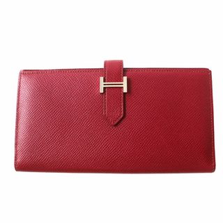 エルメス(Hermes)の美品◎正規品 仏製 HERMES エルメス ベアンスフレ 長財布／ロングウォレット ヴォーエプソン ルビー シルバー金具 T刻印 箱・タグ付き　m01-st30327-348(長財布)