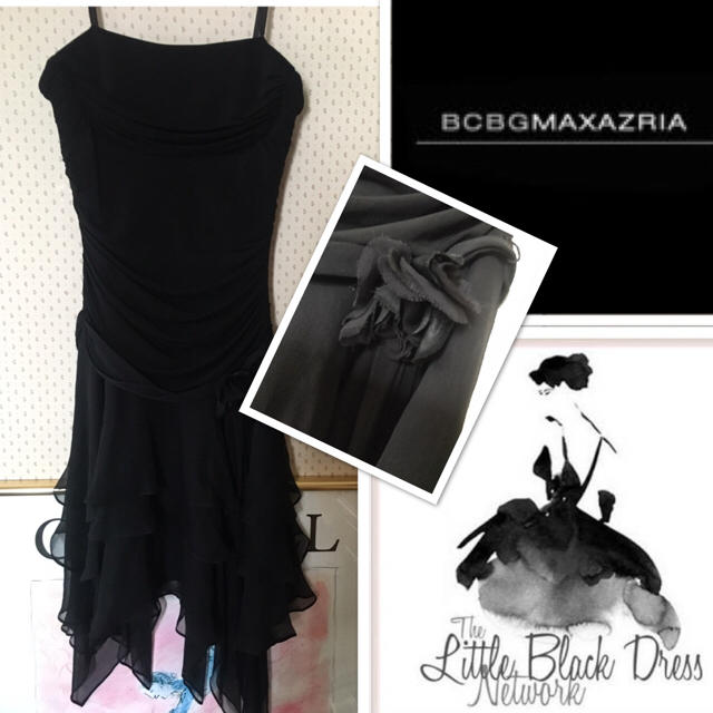 BCBGMAXAZRIA(ビーシービージーマックスアズリア)の リトル ブラック ドレス🎀BCBGシルク100% レディースのワンピース(ひざ丈ワンピース)の商品写真