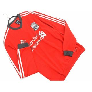 アディダス(adidas)のadidas アディダス リバプール トレーニングウェア カットソー sizeM/赤 ◇■ メンズ(Tシャツ/カットソー(七分/長袖))