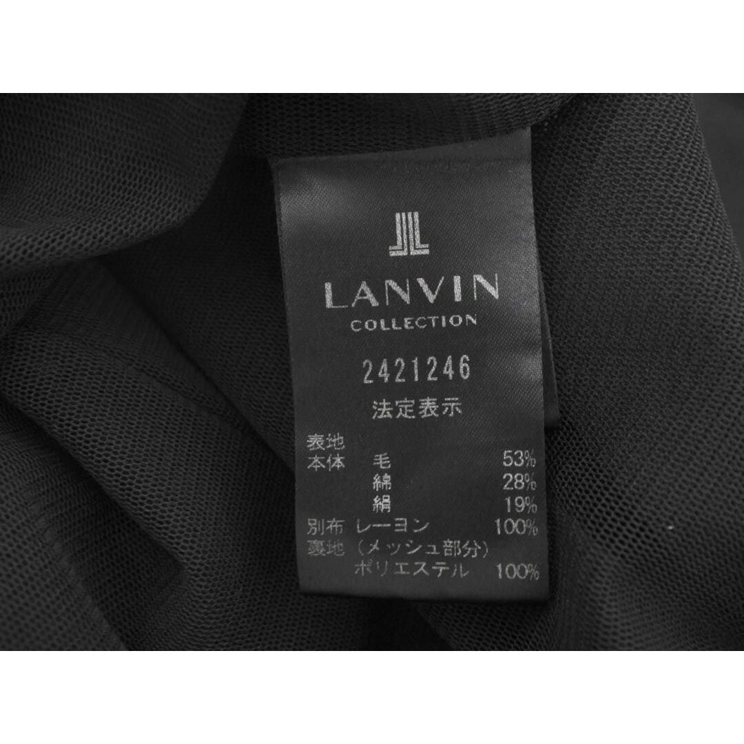 LANVIN(ランバン)のLANVIN ランバン シルク混 ノーカラー ジャケット size38/黒 ◇■ レディース レディースのジャケット/アウター(ノーカラージャケット)の商品写真