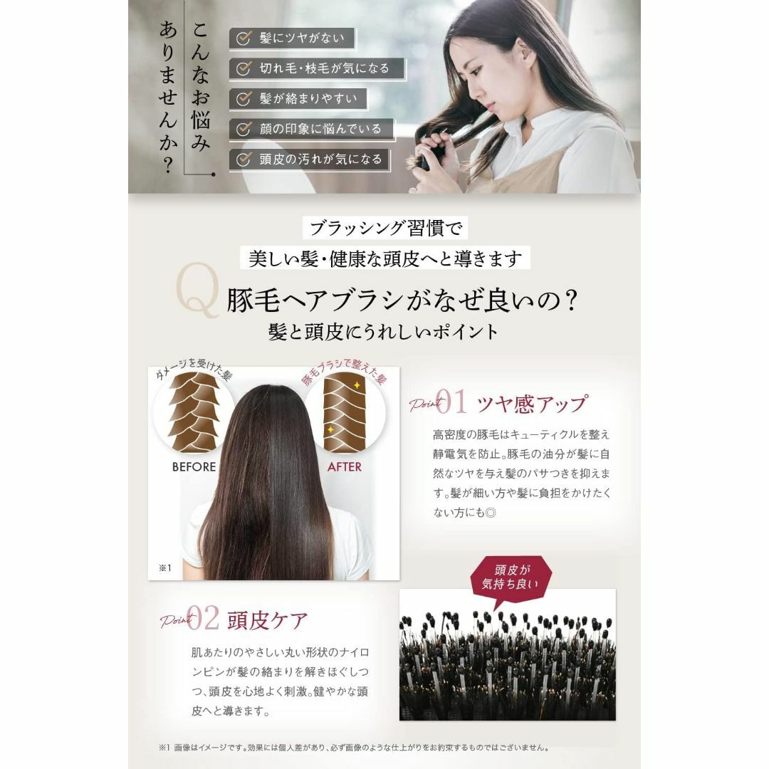 CEVOEL ヘアブラシ パドルブラシ 天然豚毛 髪の毛 サラサラ M コスメ/美容のヘアケア/スタイリング(ヘアブラシ/クシ)の商品写真