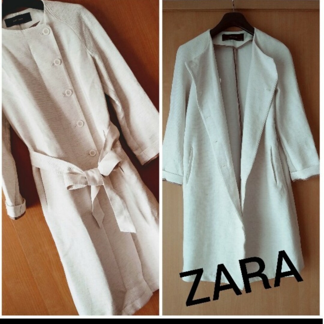 ZARA(ザラ)のZARA BASIC★リネン&レーヨン柔らかナチュラルジャケット レディースのジャケット/アウター(ノーカラージャケット)の商品写真