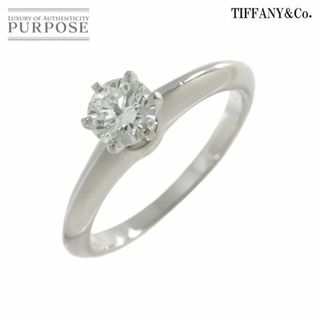 ティファニー(Tiffany & Co.)のティファニー TIFFANY&Co. ソリティア ダイヤ 0.51ct F/VS2/EX 9号 リング Pt 指輪【鑑定書付き】VLP 90217182(リング(指輪))