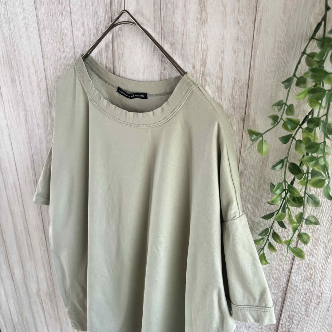【XL】シンプル オーバーサイズ Tシャツ ミント グリーン レディースのトップス(Tシャツ(半袖/袖なし))の商品写真