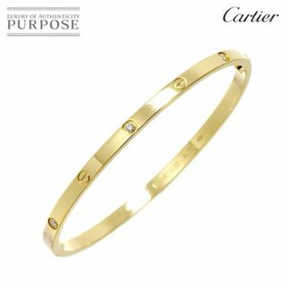 カルティエ(Cartier)のカルティエ Cartier ラブ ブレス SM ハーフ ダイヤ 6P #17 K18 YG 750 ブレスレット バングル【証明書付き】VLP 90218161(ブレスレット/バングル)