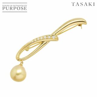 タサキ(TASAKI)のタサキ TASAKI バロック真珠 10.9mm ダイヤ 0.13ct ブローチ K18 YG イエローゴールド パール 田崎真珠 VLP 90220351(ブローチ/コサージュ)