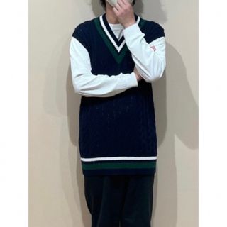 ユニクロ(UNIQLO)のユニクロ　クリケット　ロングベスト　セーター　L　ユニセックス　ニット　制服(ベスト)