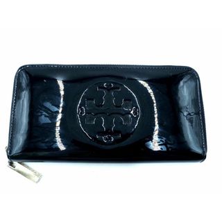 トリーバーチ(Tory Burch)のTory Burch トリーバーチ エナメル ラウンドジップ ロゴ 長 財布 黒 ■■ レディース(財布)