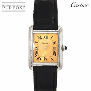 カルティエ(Cartier)のカルティエ Cartier マストタンクSM W1017654 2003年限定 レディース 腕時計 オレンジ 文字盤 SV925 クォーツ Must Tank SM VLP 90224803(腕時計)