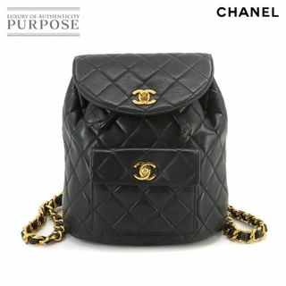 シャネル(CHANEL)のシャネル CHANEL マトラッセ チェーン バックパック リュックサック レザー ブラック ヴィンテージ ゴールド 金具 duma VLP 90221641(リュック/バックパック)