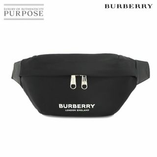 バーバリー(BURBERRY)の新品同様バーバリー BURBERRY ボディ バッグ ウエストポーチ ナイロン レザー ブラック 8049095 VLP 90222960(ボディバッグ/ウエストポーチ)