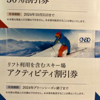 日本駐車場開発　株主優待券　リフト　アクティビティ割引券　3枚(スキー場)