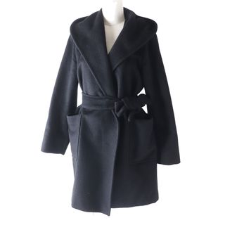 マックスマーラ(Max Mara)の極美品 Max Mara マックスマーラ 白タグ ベルト付き キャメル100％ ガウンコート／ラップコート ブラック 38 イタリア製 正規品 レディース(その他)