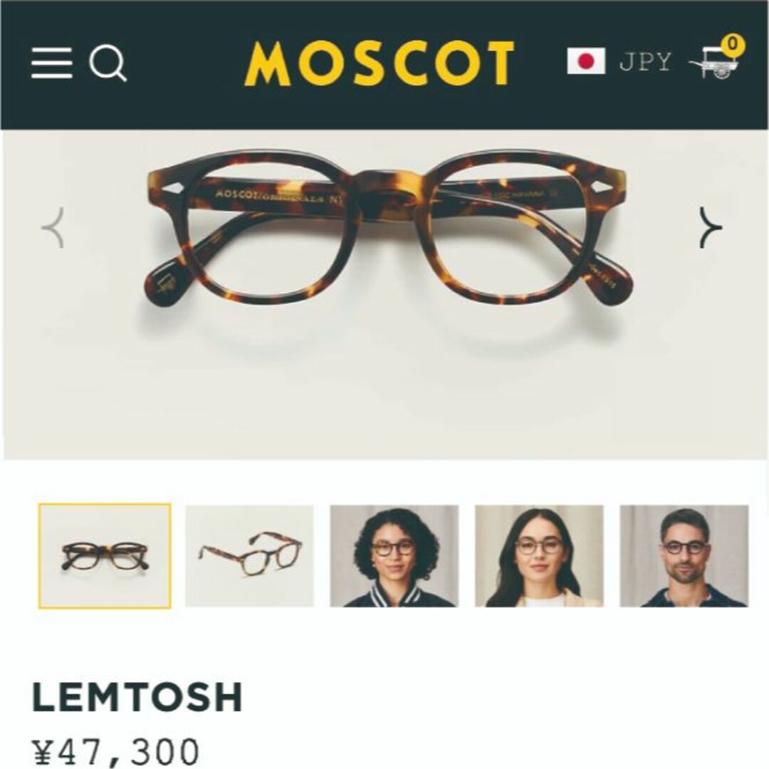 MOSCOT(モスコット)のMOSCOT モスコット 正規品 LEMTOSH サイズ52＋偽物判別解説 メンズのファッション小物(サングラス/メガネ)の商品写真