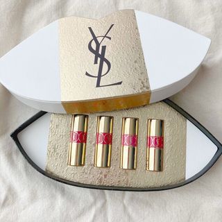 イヴサンローラン(Yves Saint Laurent)のYSL ノエル ミニ リップ ボックスセット ルージュ ヴォリュプテ シャイン (コフレ/メイクアップセット)