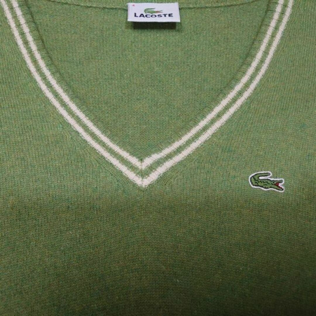 LACOSTE(ラコステ)のLACOSTE　チルデンニットセーター　シルク混　ラコステ　グリーン　Vネック メンズのトップス(ニット/セーター)の商品写真