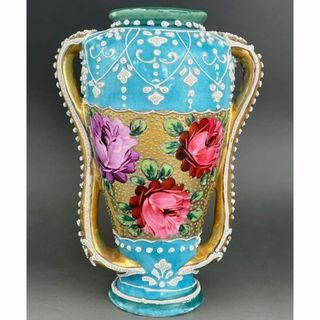 ノリタケ(Noritake)のオールドニッポン 薔薇文花瓶 花 フローラル 盛上げ 一陳盛り 点盛り(花瓶)