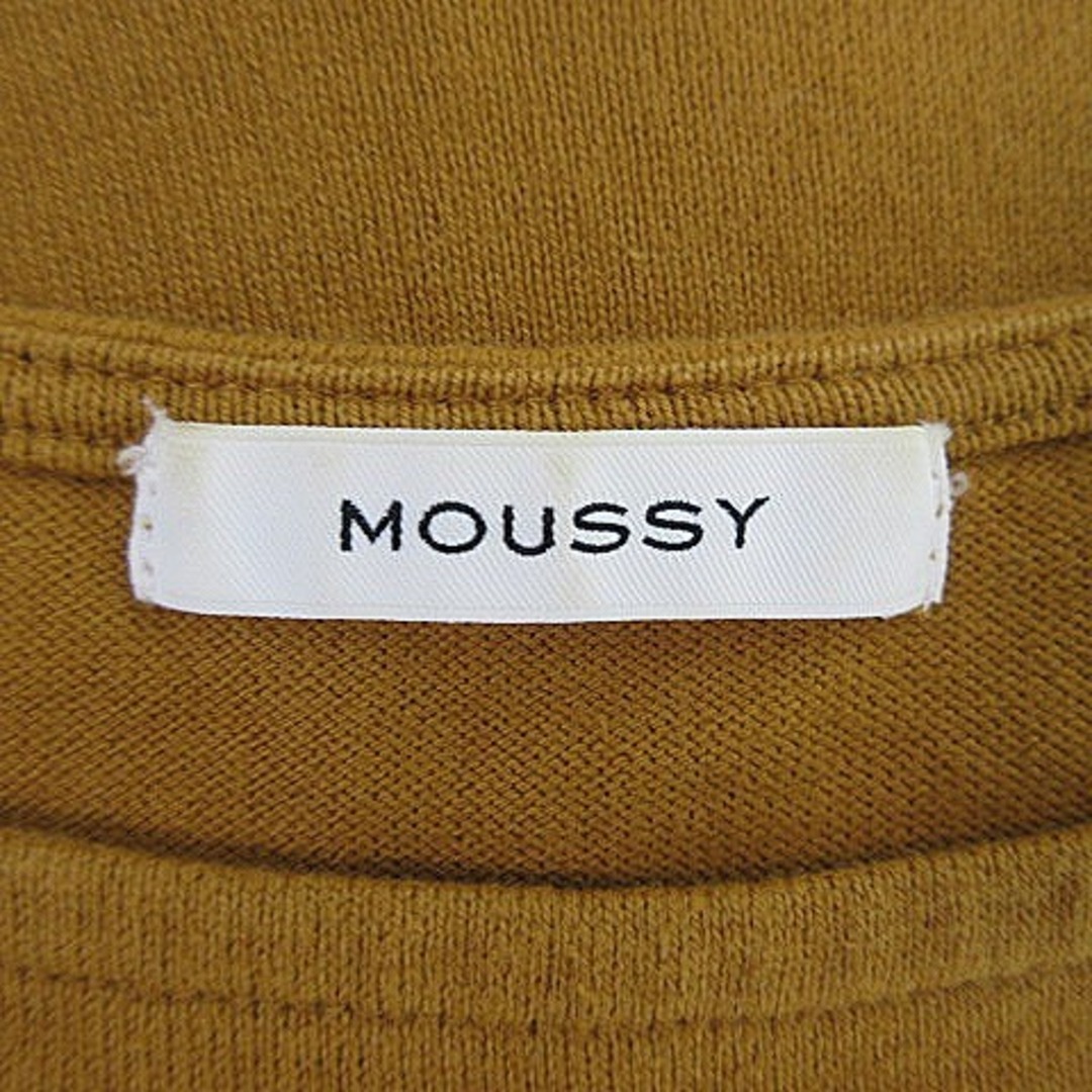 moussy(マウジー)のマウジー カットソー 長袖 ラウンドネック ドロップショルダー F 茶 トップス レディースのトップス(カットソー(長袖/七分))の商品写真