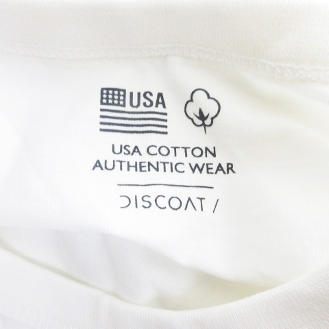 Discoat(ディスコート)のディスコート usa cotton カットソー Tシャツ 薄手 無地 M 白 レディースのトップス(Tシャツ(半袖/袖なし))の商品写真