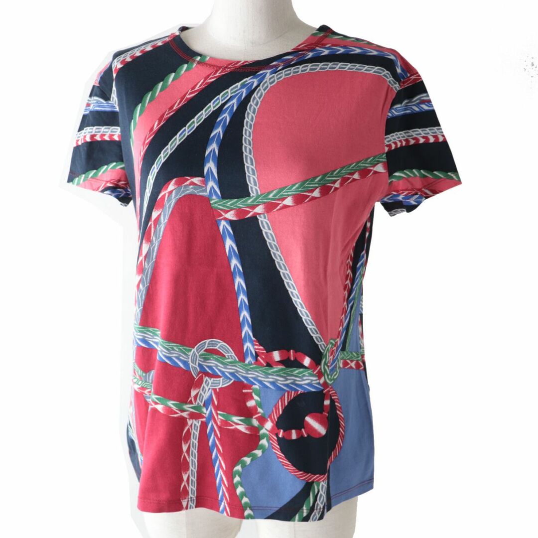 Hermes - 美品◎正規品 フランス製 HERMES エルメス レディース ローブ デュ ソワール コットン100 Tシャツ/半袖カットソー マルチ 38