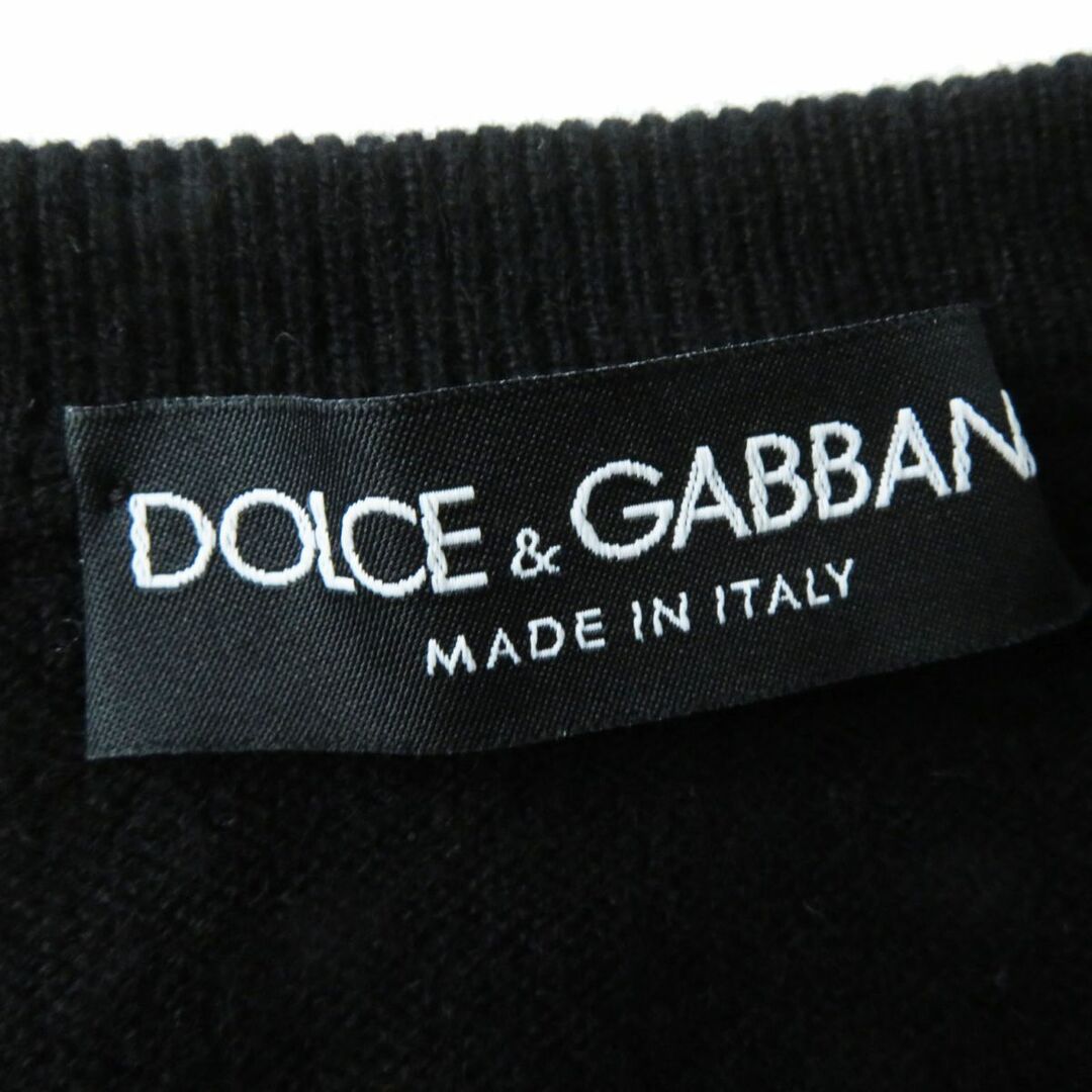 DOLCE&GABBANA(ドルチェアンドガッバーナ)の美品◎正規品 定価339900円 DOLCE&GABBANA ドルチェ＆ガッバーナ FM009K カシミヤ100％ Fパール AMORE 長袖 ニットプルオーバー 黒 40 伊製 レディースのトップス(ニット/セーター)の商品写真