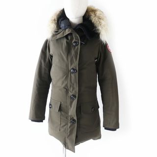 カナダグース(CANADA GOOSE)の良品◎国内正規品 CANADA GOOSE カナダグース 2600JL コヨーテファー・フード付 ミドル丈 ZIP UP ダウンコート カーキ レディース S/P(ダウンコート)