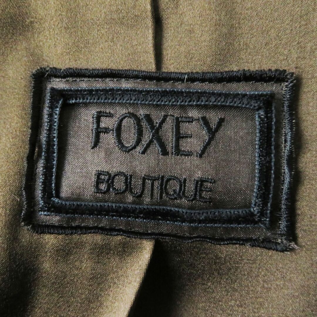 FOXEY(フォクシー)の極美品◎正規品 日本製 FOXEY フォクシー 38772 レディース 袖ミンク使い カシミヤ100％ Aライン ロングコート ダークネイビー 40 毛皮 レディースのジャケット/アウター(ロングコート)の商品写真