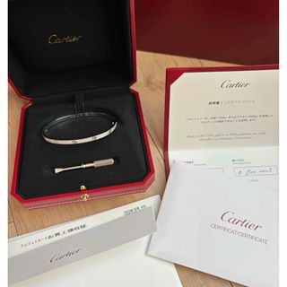 カルティエ(Cartier)のカルティエ ラブブレス 19 パヴェダイヤ ほぼ未使用 ホワイトゴールド(ブレスレット)