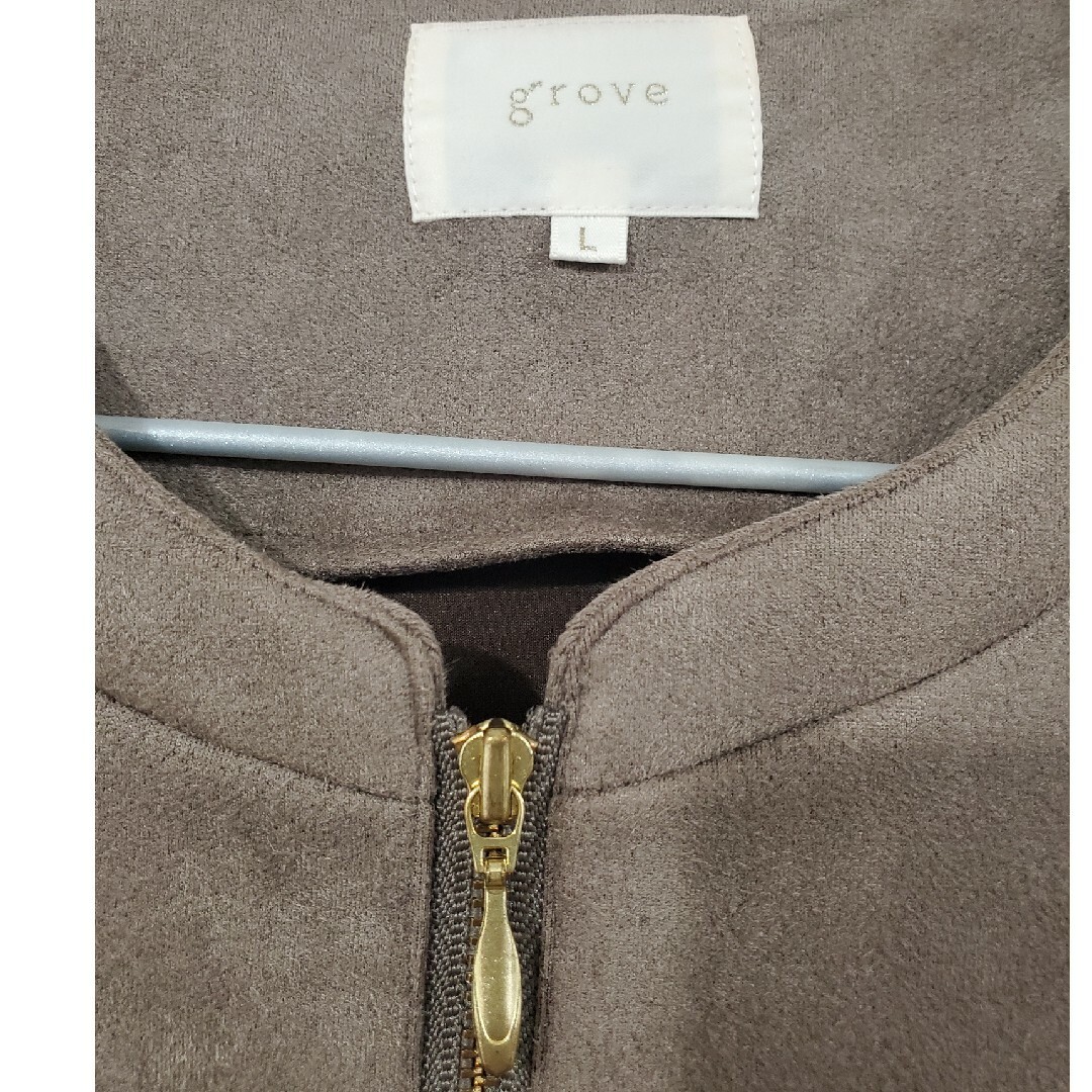 grove(グローブ)のgrove　スエード　ジャケット　ブルゾン レディースのジャケット/アウター(ノーカラージャケット)の商品写真