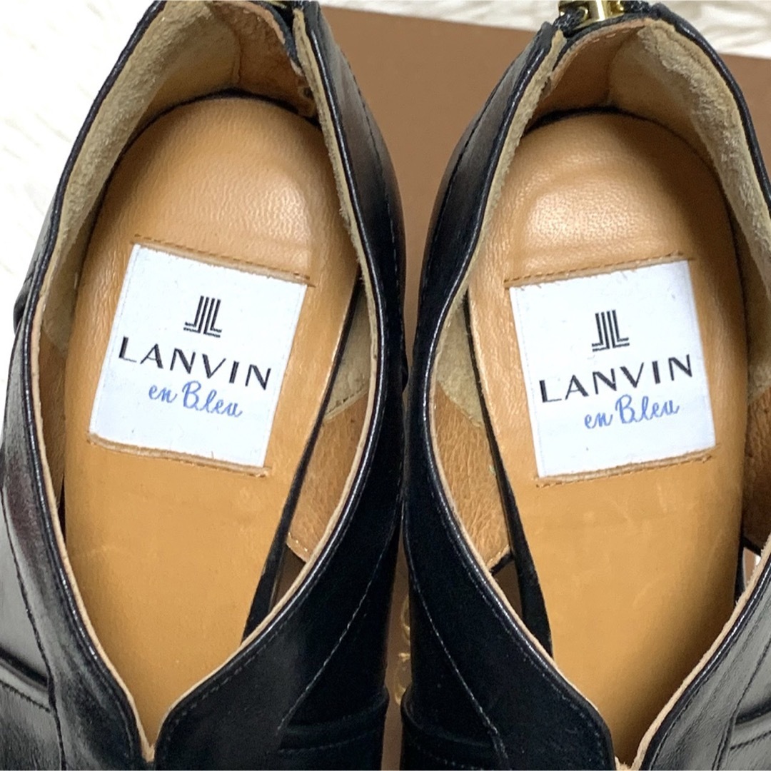 LANVIN en Bleu(ランバンオンブルー)の【極美品】LANVIN en blue 本革 オープントゥ レザーブーツ レディースの靴/シューズ(ブーツ)の商品写真