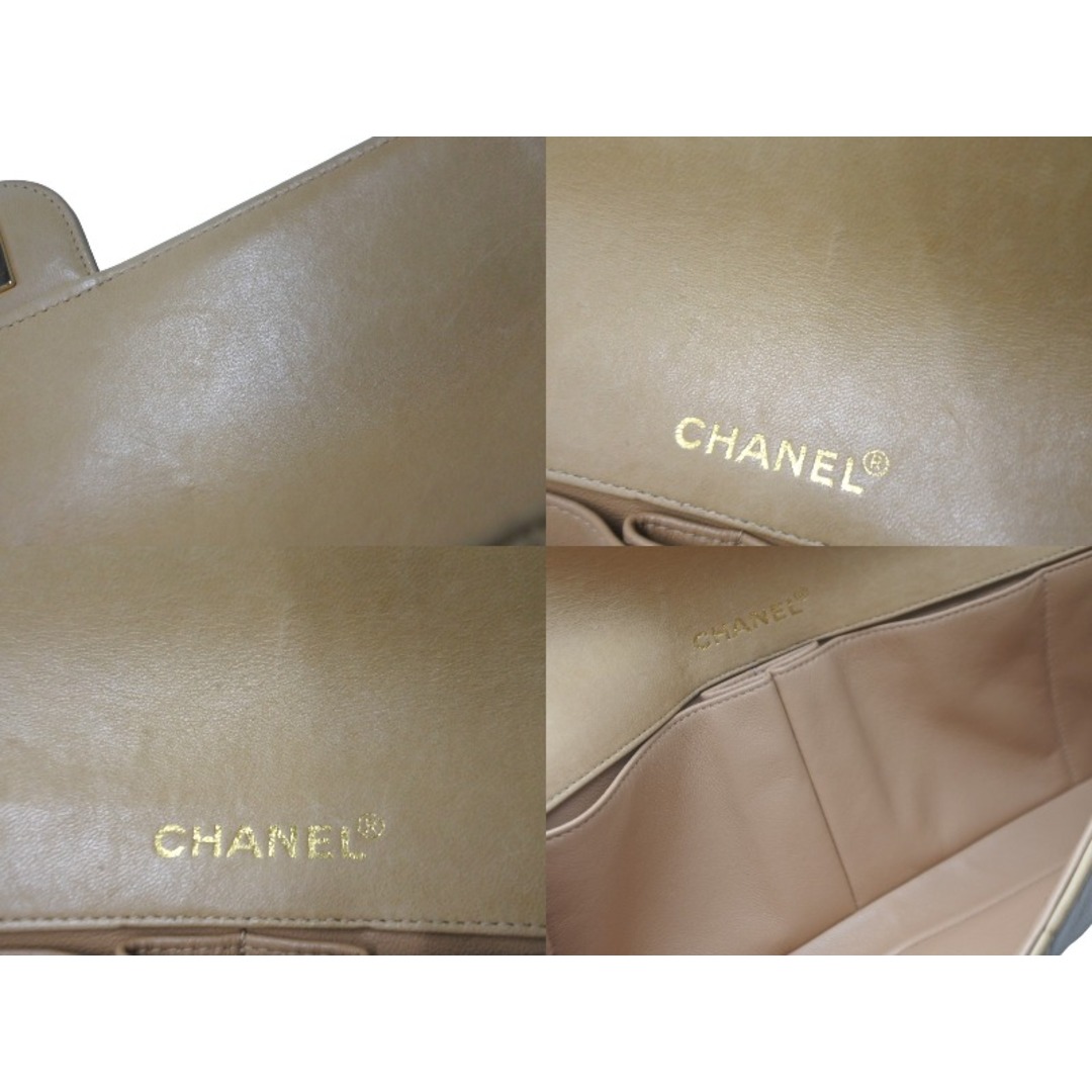 CHANEL(シャネル)のCHANEL シャネル チョコバー チェーンショルダーバッグ ラムスキン 7番台 ベージュ ココマーク ゴールド金具 美品 中古 60670 レディースのバッグ(ハンドバッグ)の商品写真