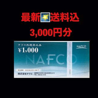 最新✳️ナフコ　3,000円分　株主優待券(ショッピング)