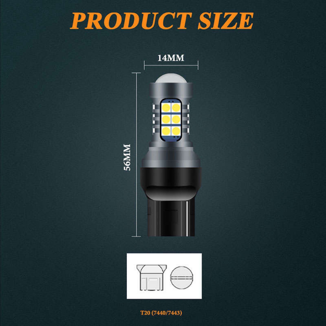 爆光　ストロボバックランプ　T20 LEDバルブ　2個セット 自動車/バイクの自動車(汎用パーツ)の商品写真